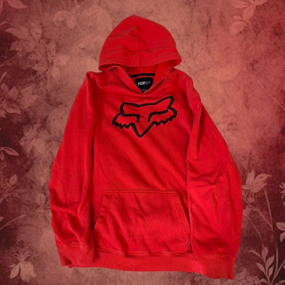 Red Fox Hoodie with Black Logo